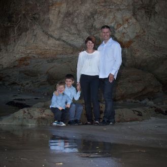 Family portrait at Castor Bay beach - Auckland